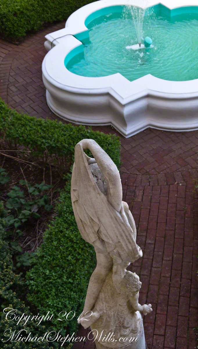Mansion Garden and Fountain from archway.