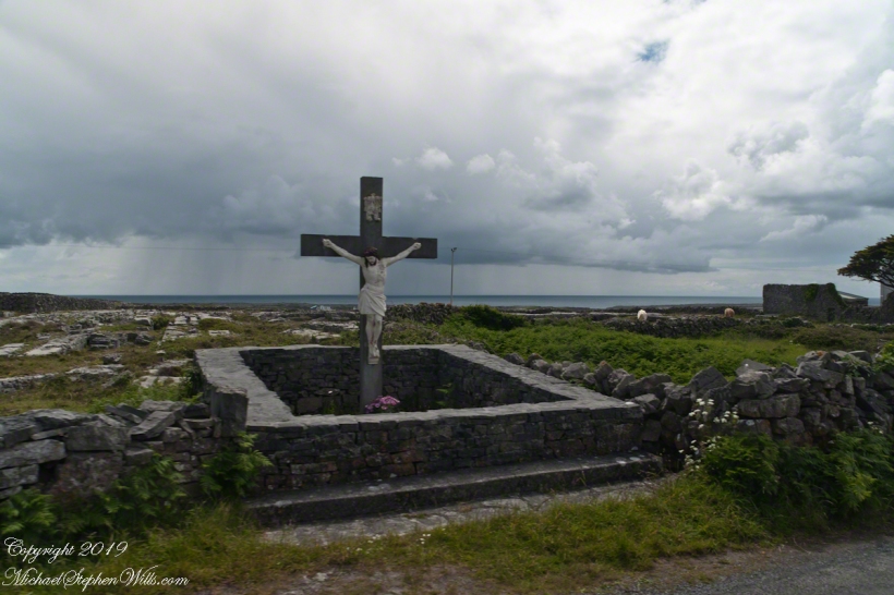 Roadside Shrine and Island Landscape, Inishmore, Aran Islands, County Galway, Ireland